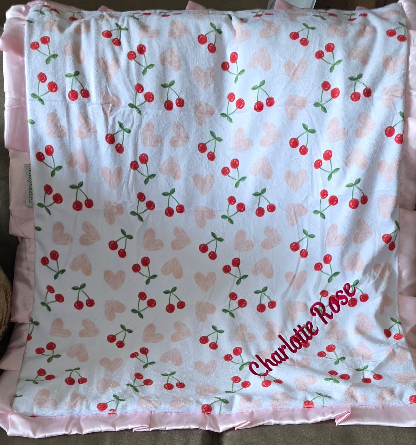 Customer photo review of Custom Blanket Personalization