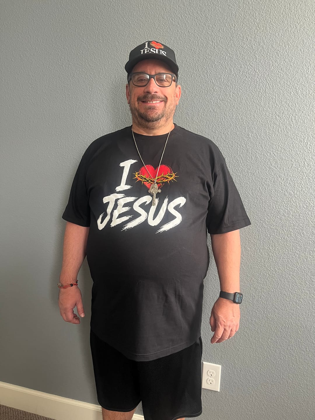 Customer photo review of I Love Jesus T-shirt