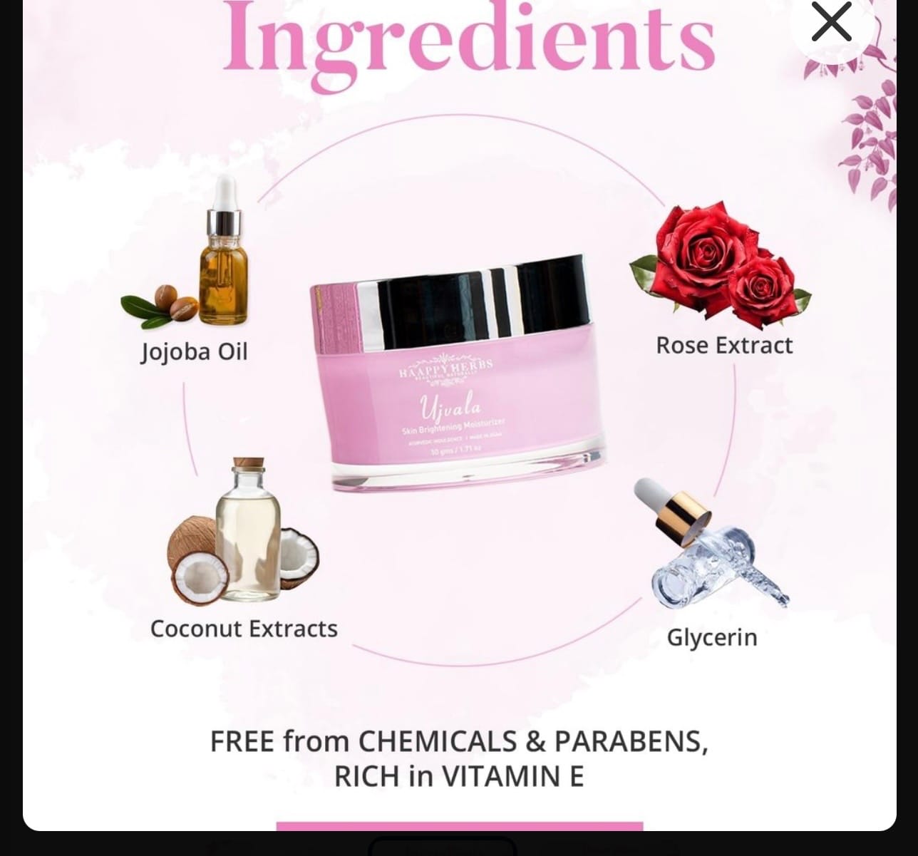 Customer photo review of Ujvala Skin Brightening Moisturizer