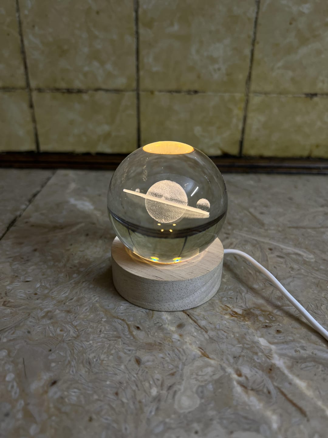 Customer photo review of AstroSphere Crystal Lamp – Moon Lamp & Saturn Lamp