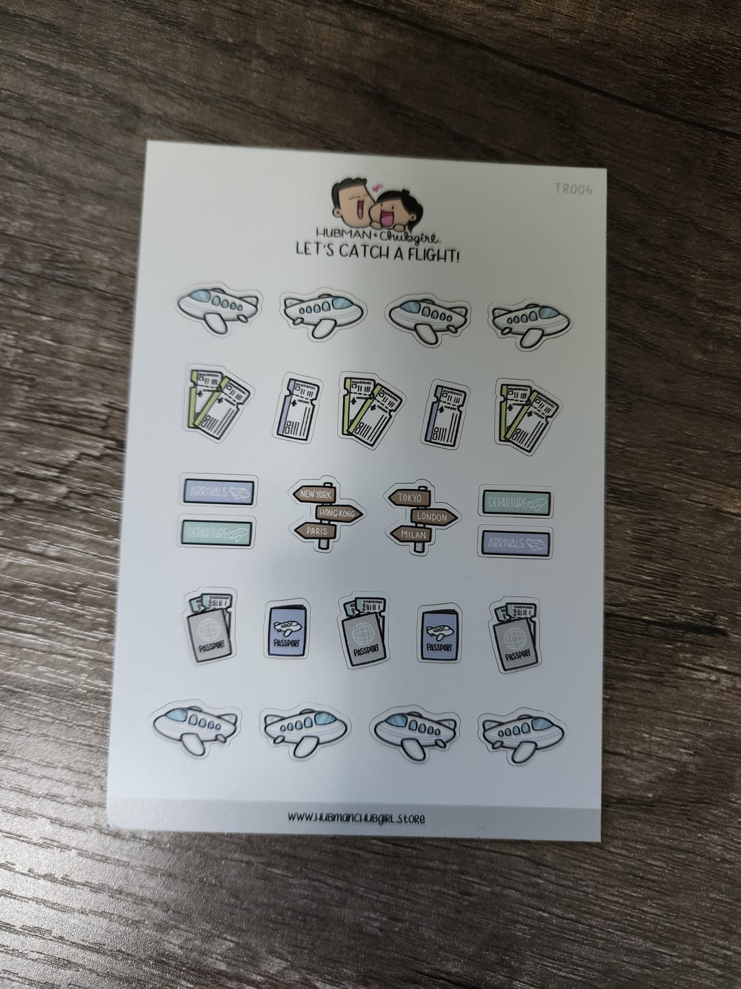 Customer photo review of Let's Catch a Flight Planner Stickers