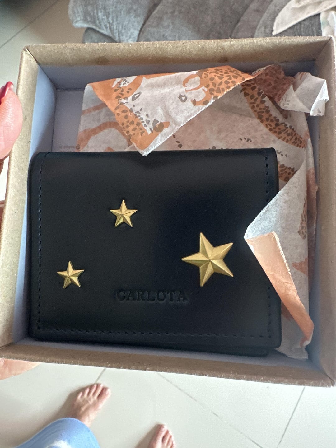 Customer photo review of TARJETERO AZUL MARINO