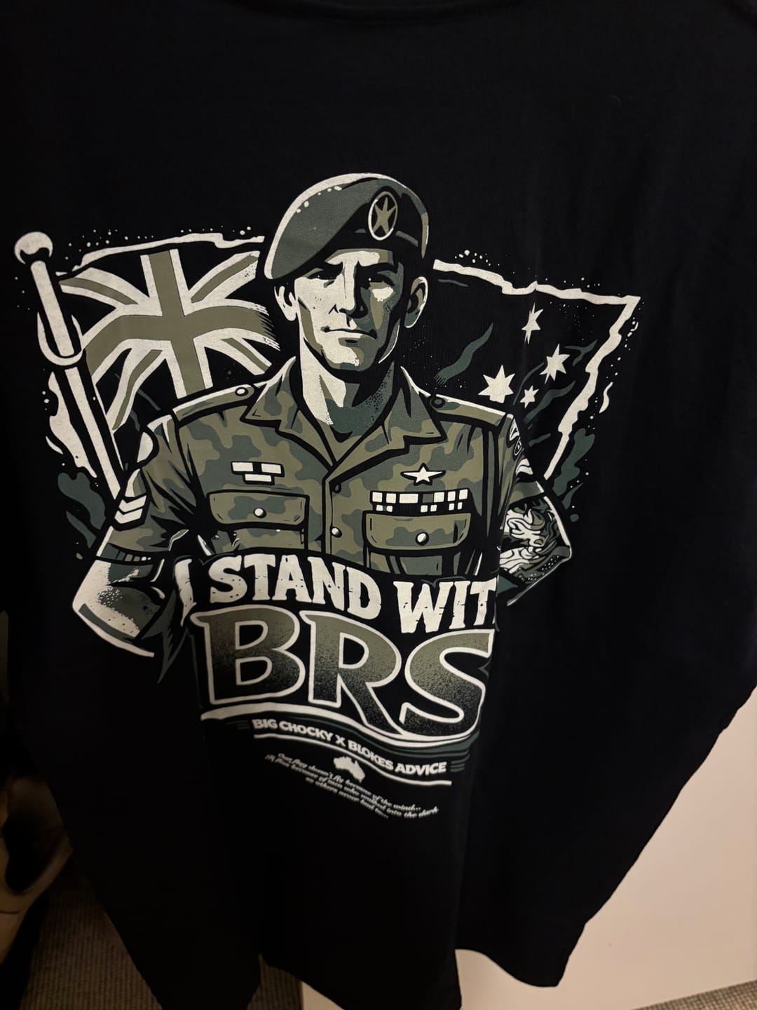 Customer photo review of Big Chocky | Stand With BRS Tee