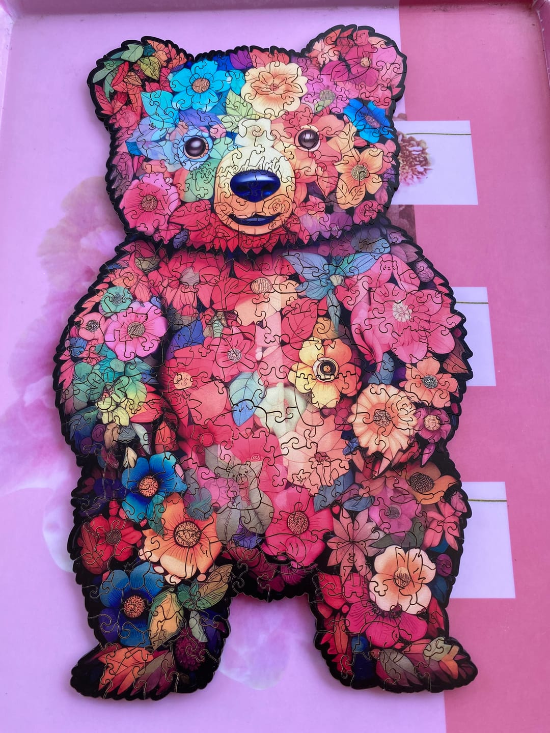 Customer photo review of Puzzle en Bois Adulte - Ours en Peluche floral