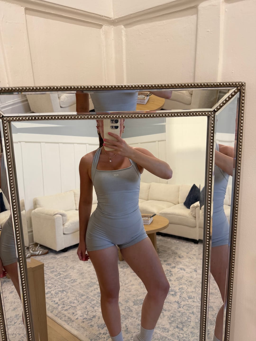 Customer photo review of The Sculpt Tank Heather Grey