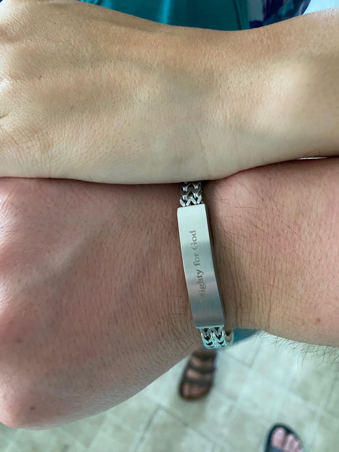 Customer photo review of Double Franco Link ID Bracelet