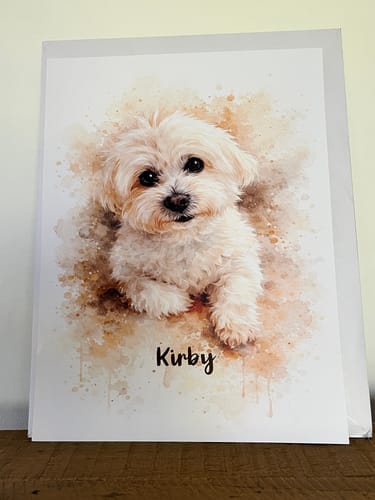 Customer photo review of Personalised Poster - Watercolour Realistic Portrait