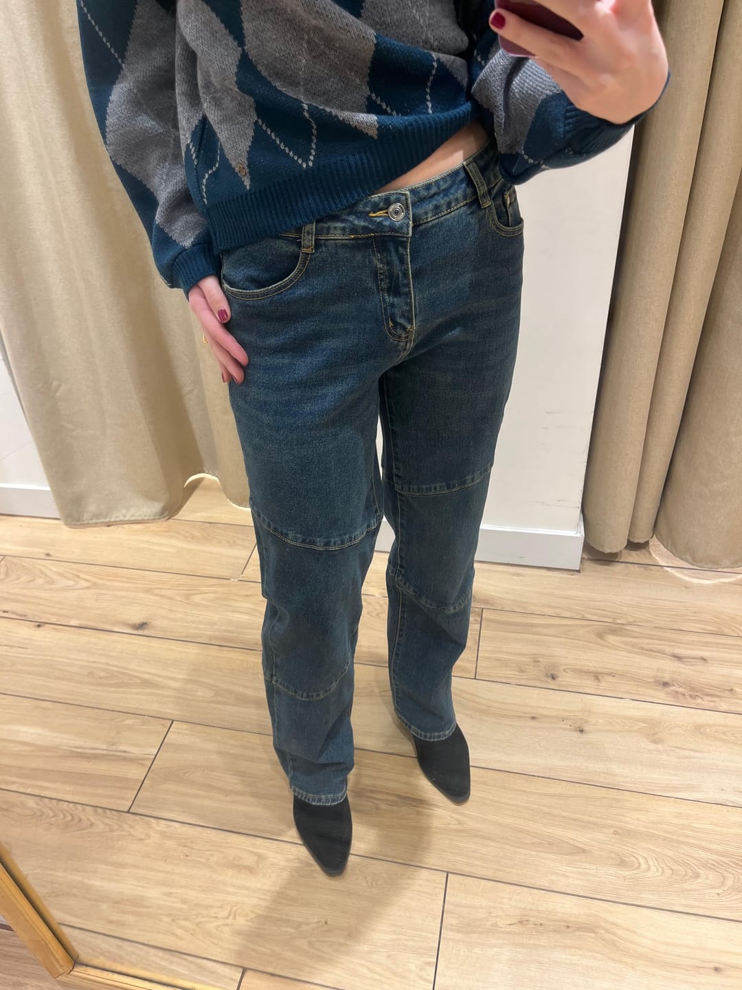 Customer photo review of Pantalón Costuras Dark Blue