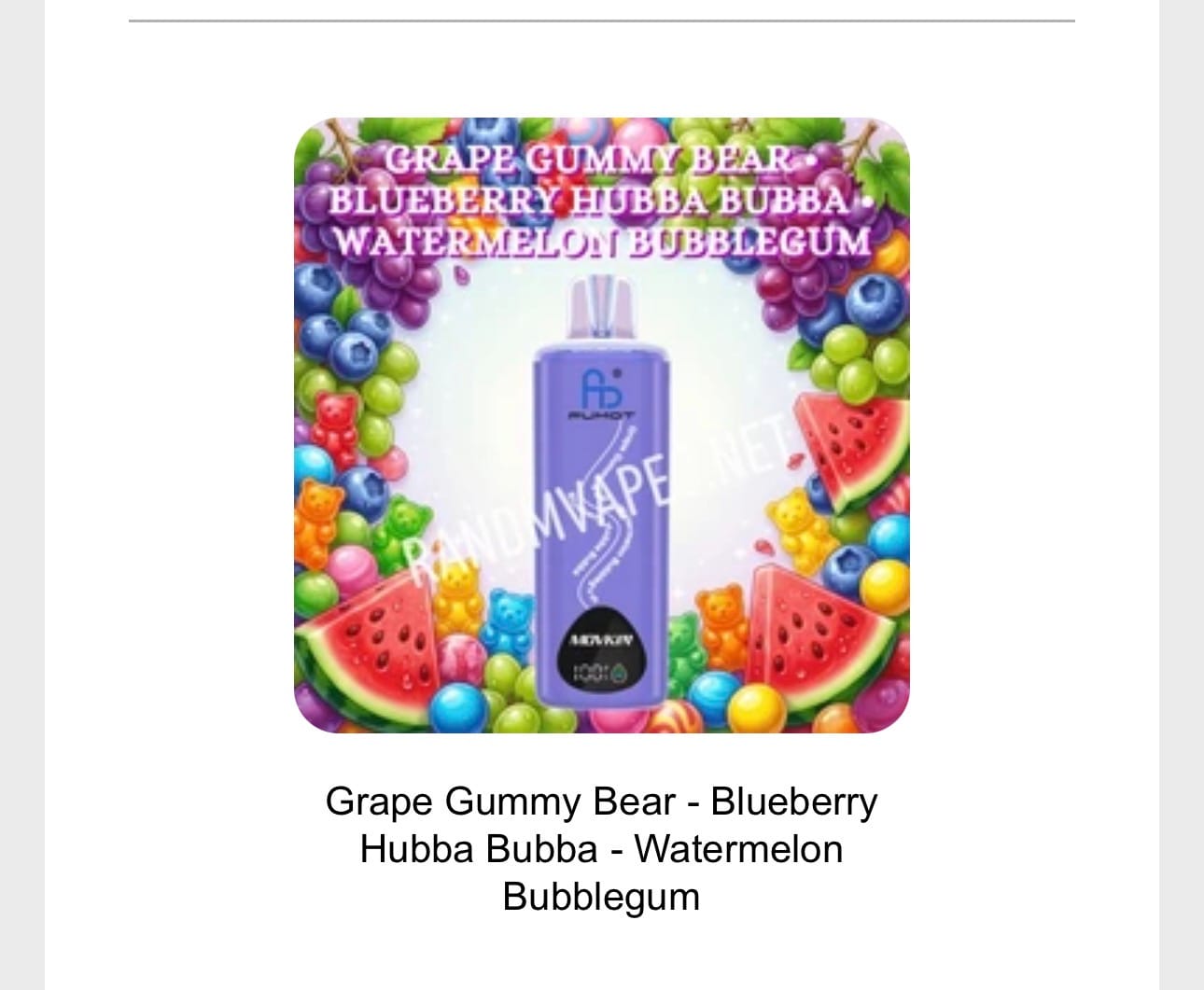 Customer photo review of Grape Gummy Bear - Blueberry Hubba Bubba - Watermelon Bubblegum