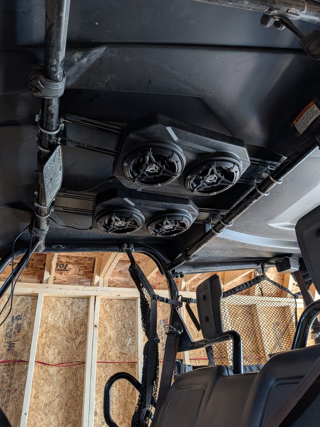 Customer photo review of UTV Sound System 6.5 Inch Speakers Overhead Stereo Bluetooth Fits 1.625-1.9in Roll Cages