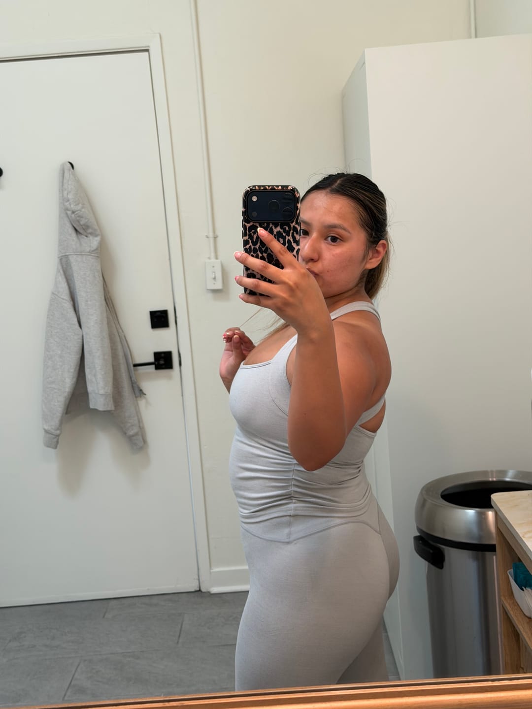 Customer photo review of The Sculpt Tank Heather Grey
