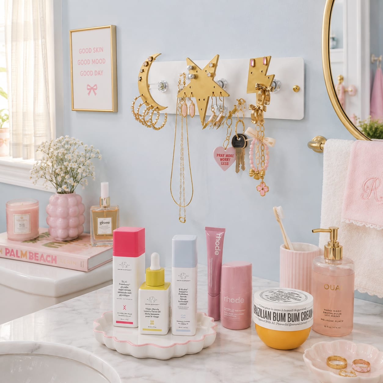 Customer photo review of Small Wall Jewelry Organizer | Teen Girl Dorm Storage