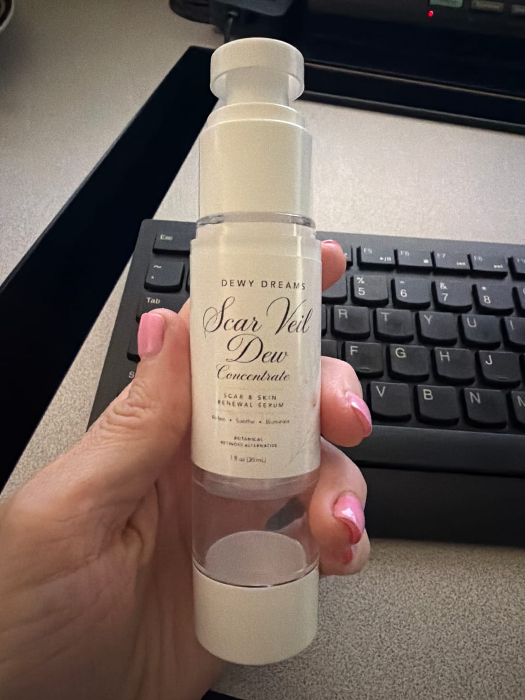 Customer photo review of Scarveil Dew Concentrate