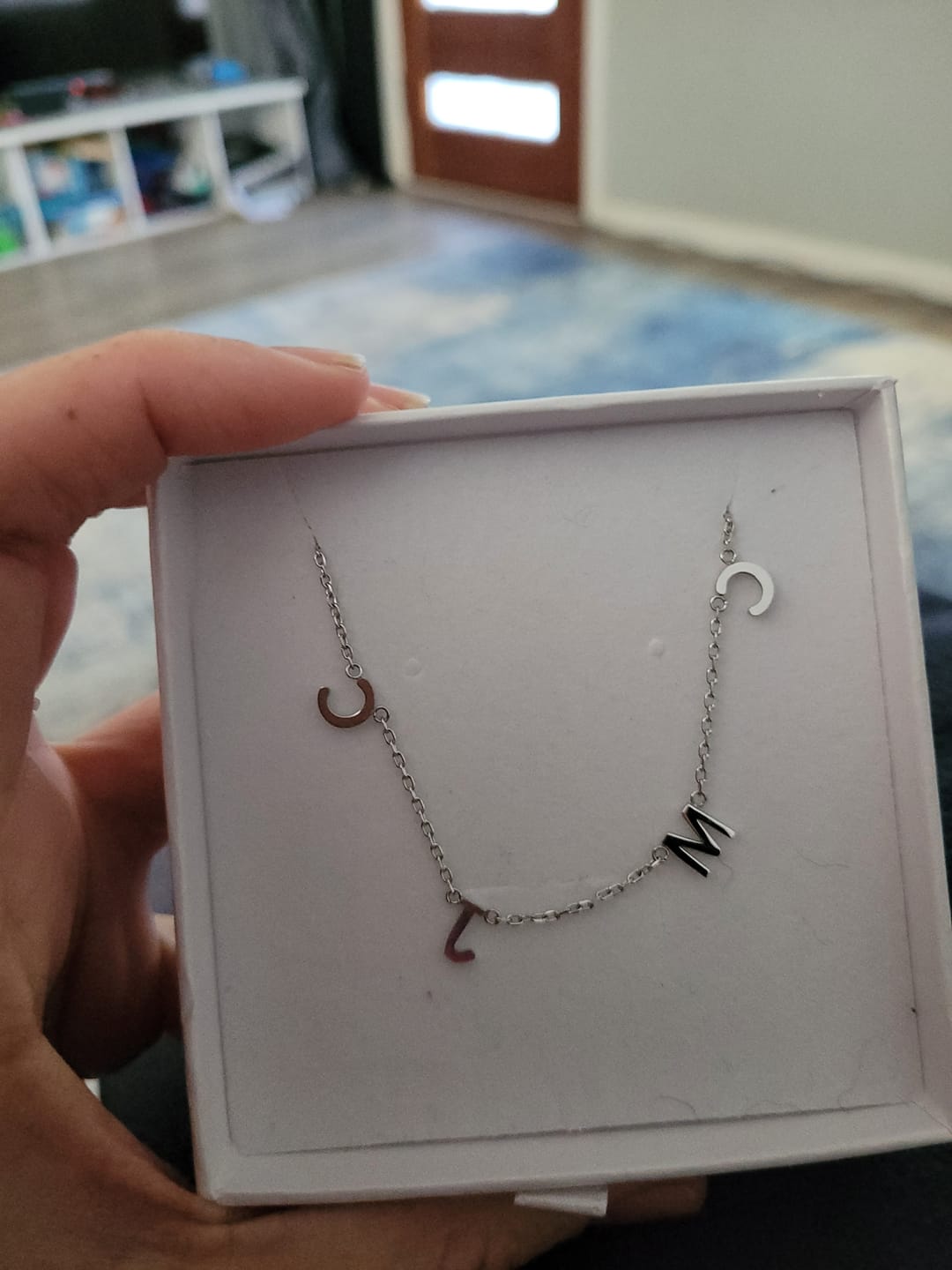 Customer photo review of The Original Initial Letter Necklace