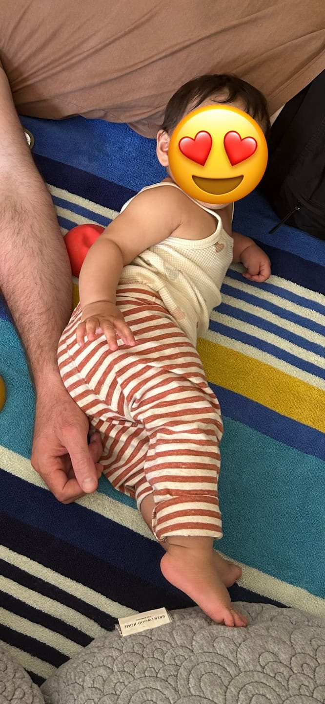 Customer photo review of Burnt Ochre Striped Leggings