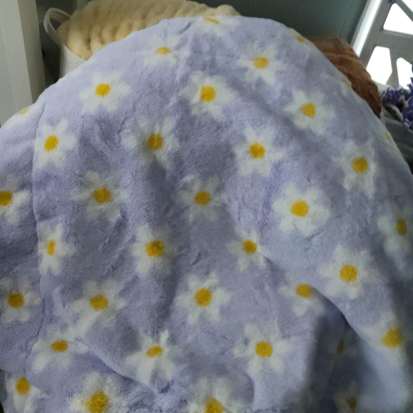 Customer photo review of Lush Lilac Flower Blanket