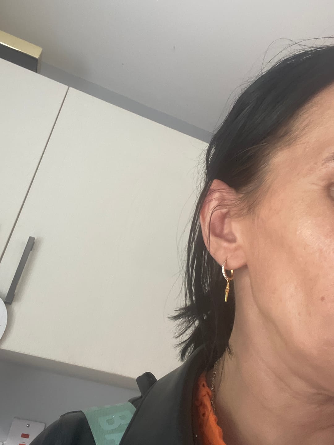 Customer photo review of North Star Hoop Earrings Gold