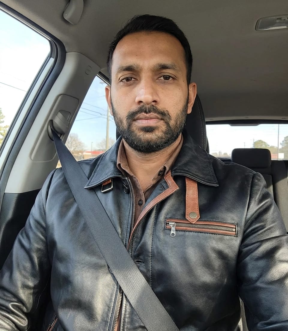 Customer photo review of Men's Black Leather Overcoat — Mid-Length Car Coat Style