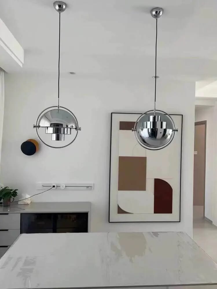 Customer photo review of Multi-Lite Pendant Light, Movable Hemisphere Shade in 8 Finishes