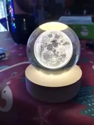 Customer photo review of AstroSphere Crystal Lamp – Moon Lamp & Saturn Lamp