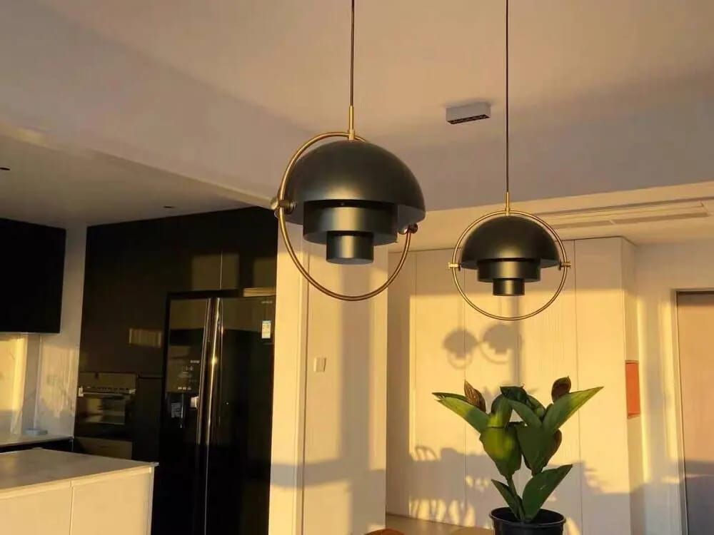 Customer photo review of Multi-Lite Pendant Light, Movable Hemisphere Shade in 8 Finishes