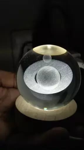 Customer photo review of AstroSphere Crystal Lamp – Moon Lamp & Saturn Lamp