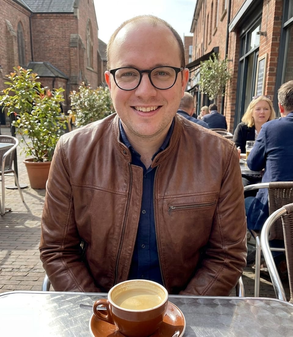 Customer photo review of Bickford Men's Cognac Brown Real Leather Biker Jacket