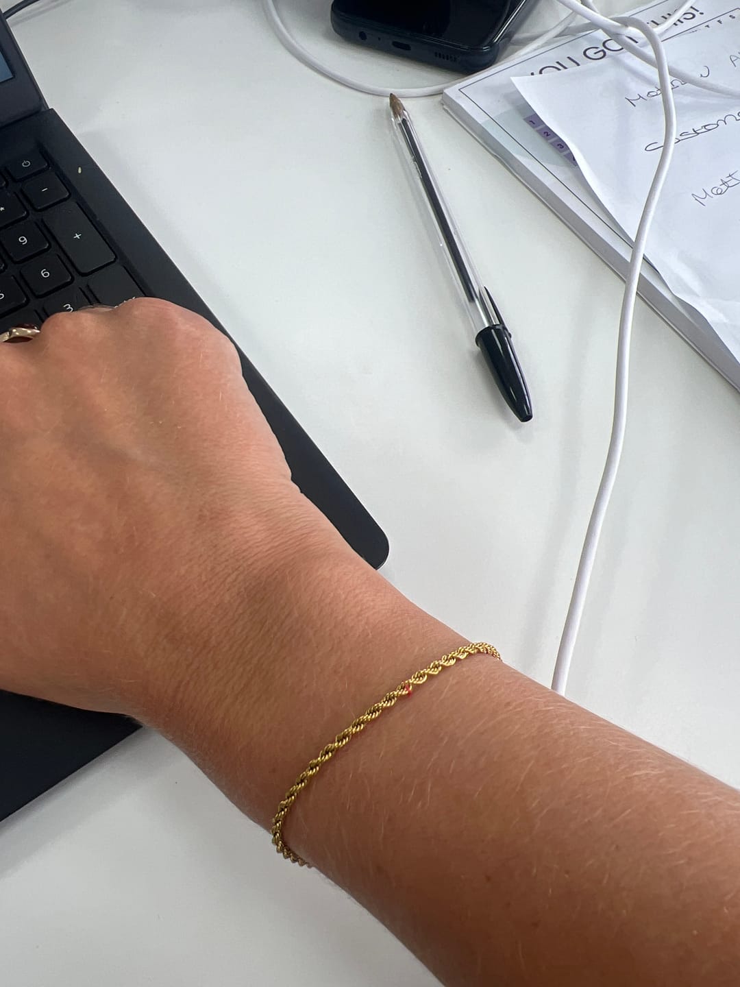 Customer photo review of Rope Chain Bracelet in Gold