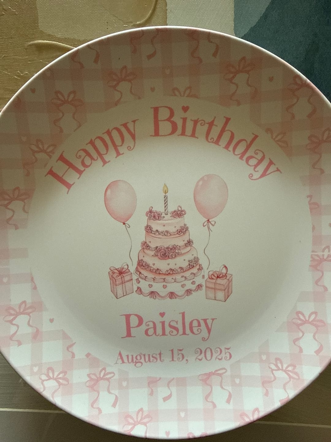 Customer photo review of Coquette Birthday Balloon Plate