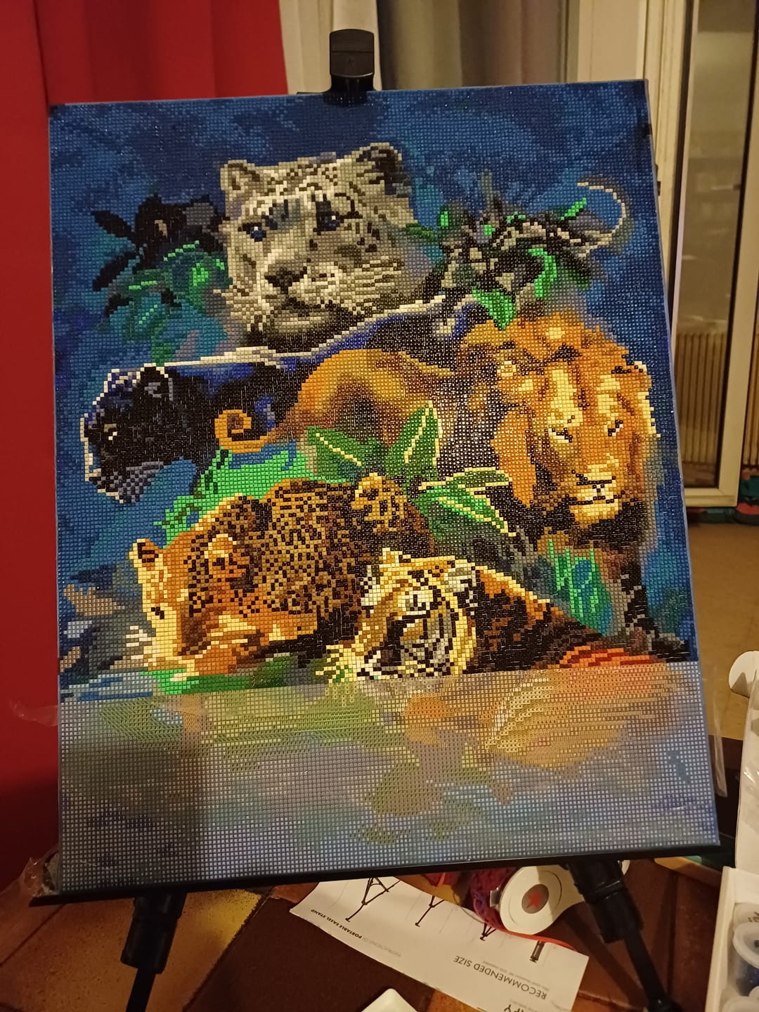 Customer photo review of Broderie Diamant - Animaux de la Jungle 40x50cm toile tendue sur châssis