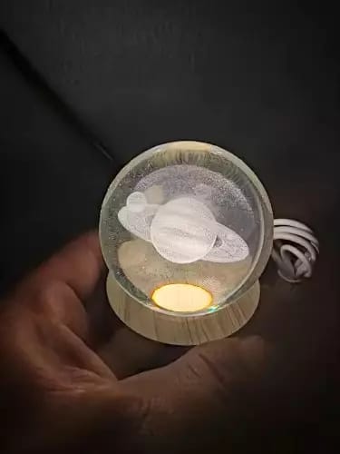 Customer photo review of AstroSphere Crystal Lamp – Moon Lamp & Saturn Lamp