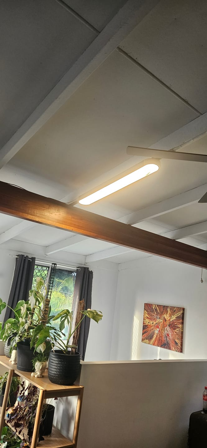Customer photo review of Oval Led Flush Mount With Wood Accent