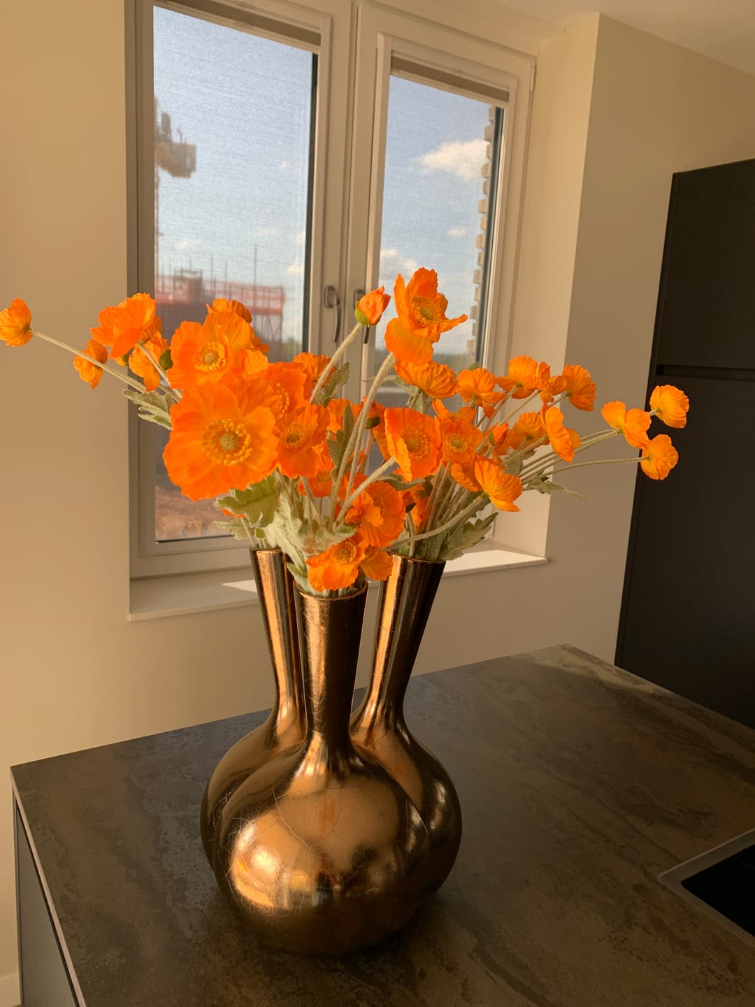 Customer photo review of Zijden Klaprozen - Licht oranje