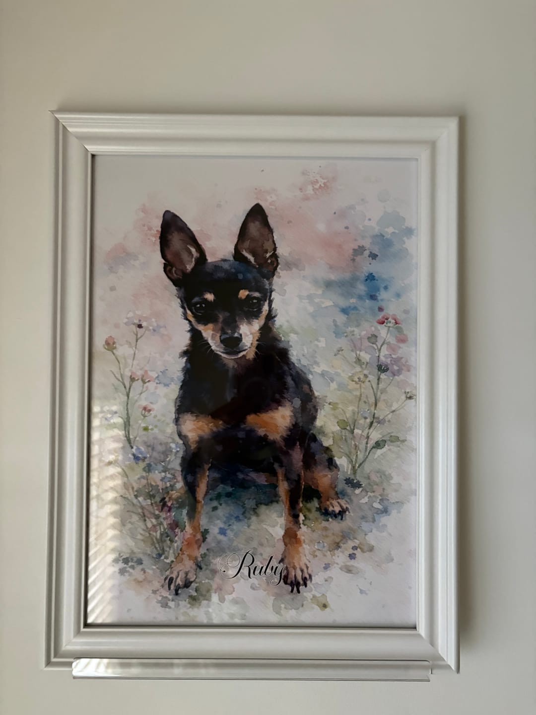 Customer photo review of Personalised Poster With Dog or Cat - Watercolour
