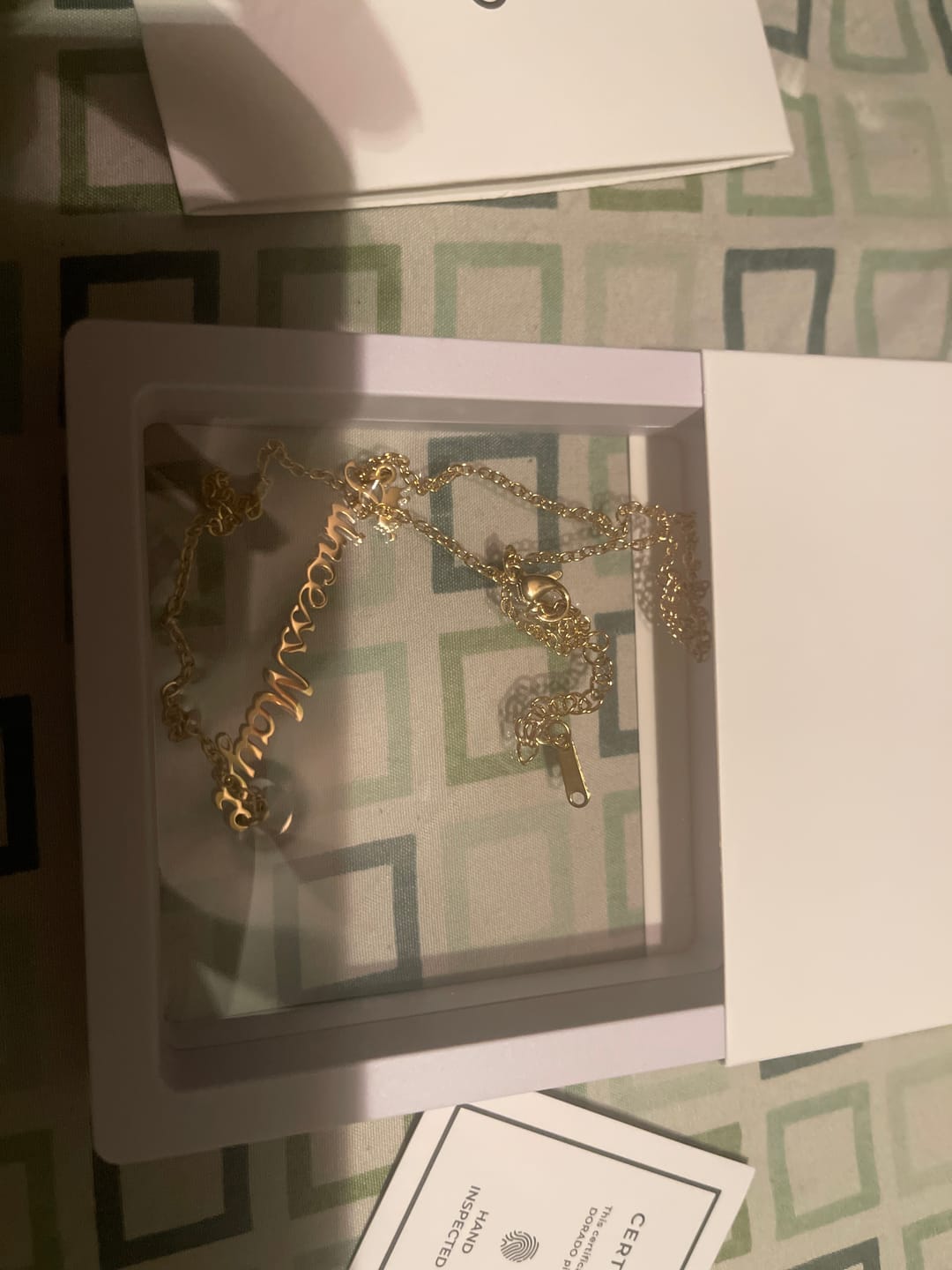 Customer photo review of Kids Royal Name Necklace