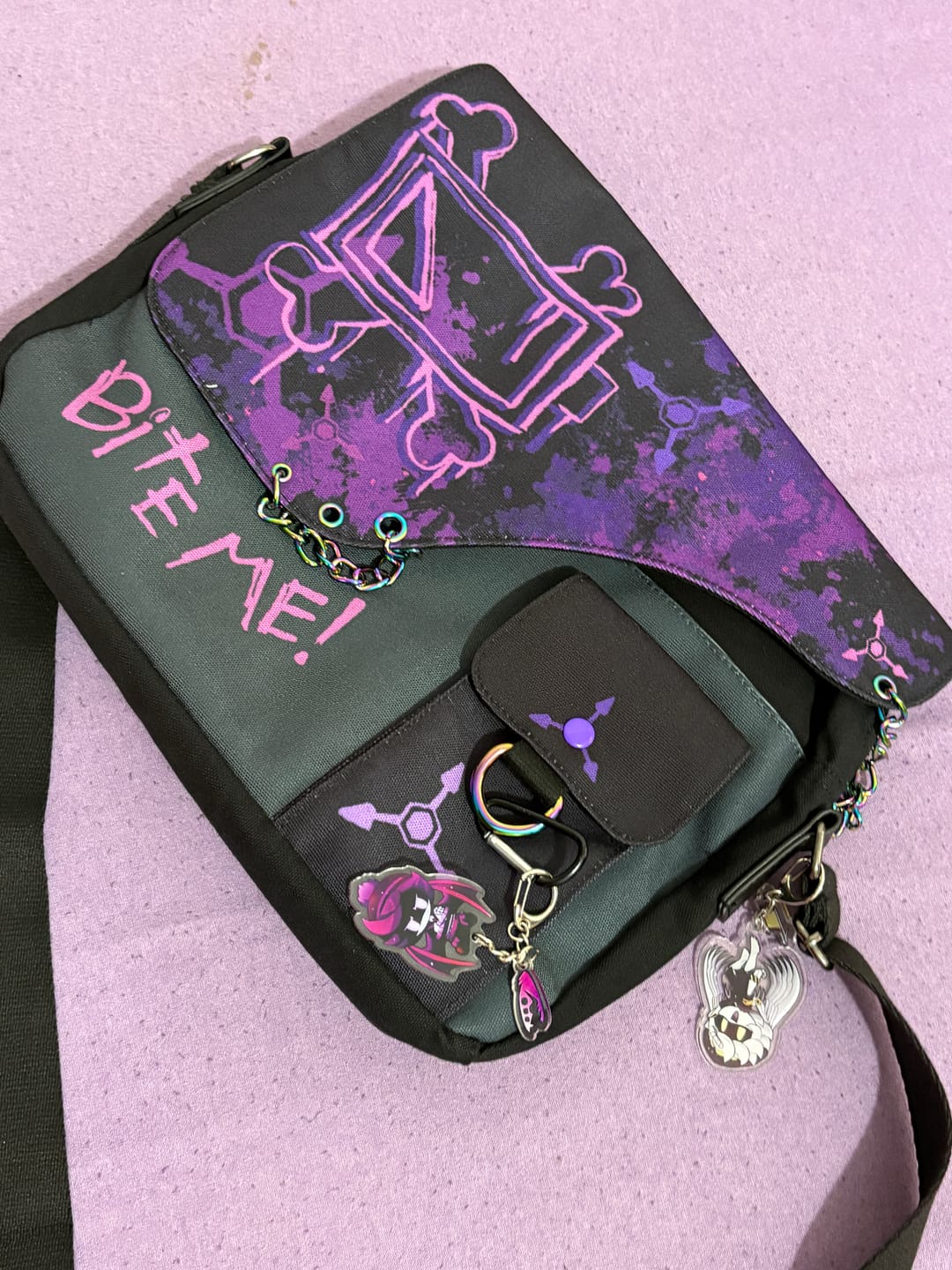 Customer photo review of Murder Drones Laptop Bag