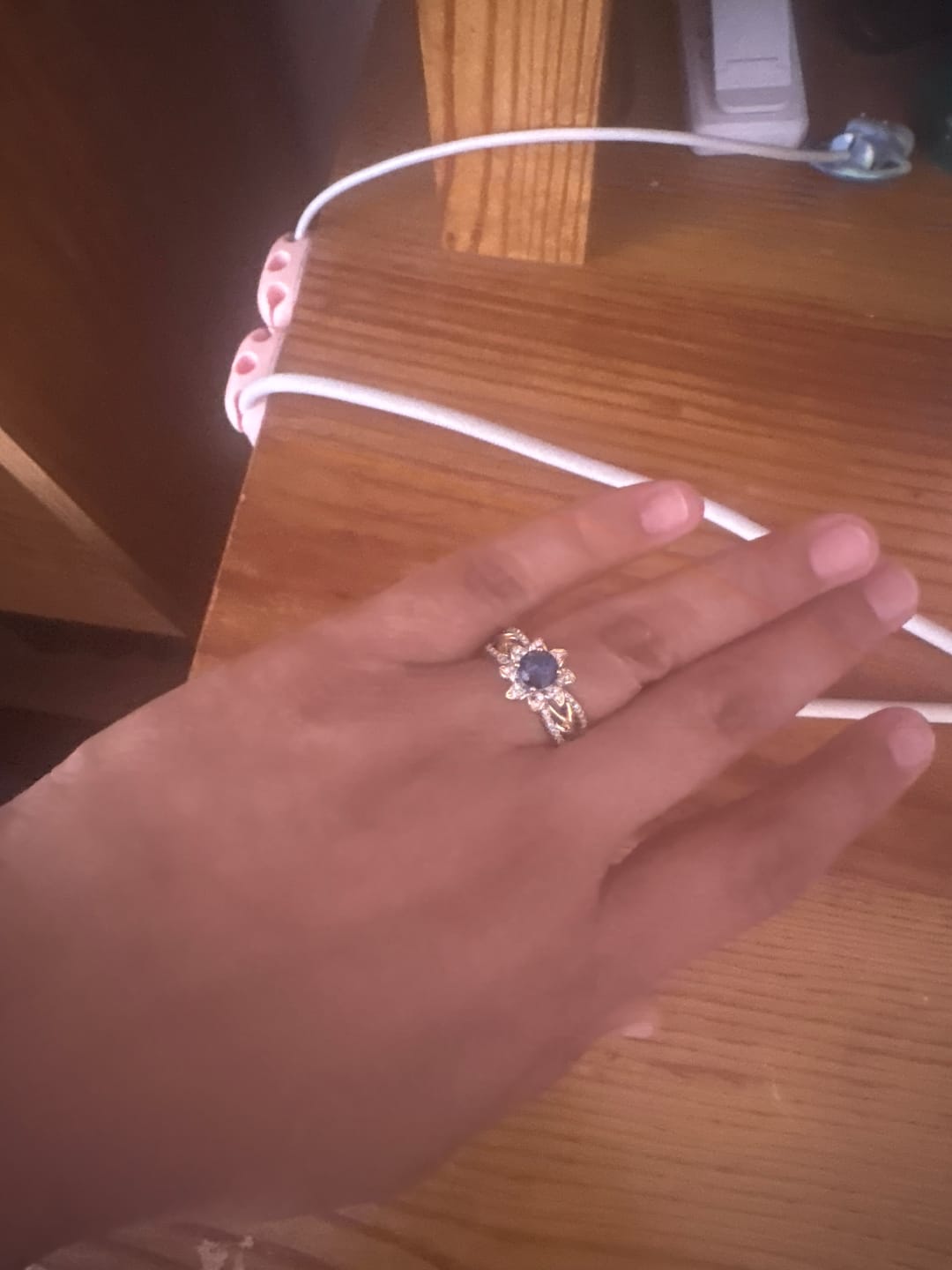 Customer photo review of FREE Today: Sunflower Glory: Gilded Blue Zircon Ring of Light