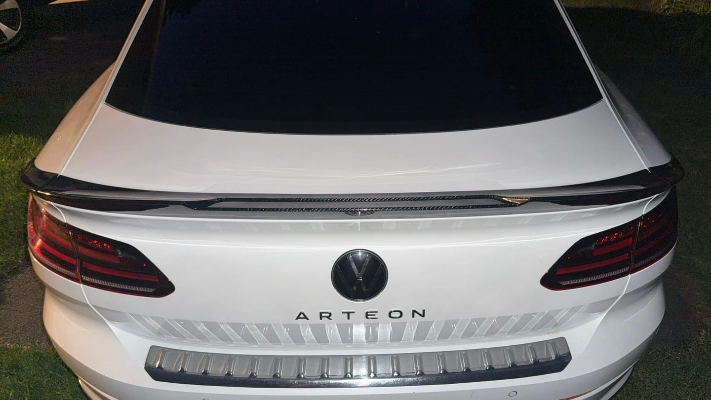 Customer photo review of VW Arteon Carbon Fiber Rear Trunk Spoiler – Gloss Black (2019–2023)