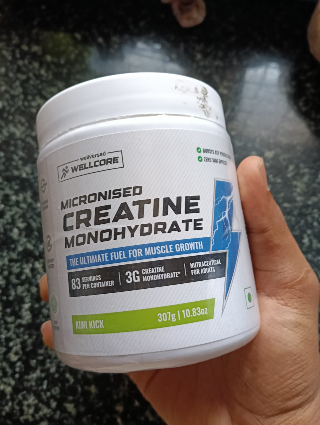 Customer photo review of Wellcore - Pure Micronised Creatine Monohydrate | Kiwi Kick (307g, 83 servings)