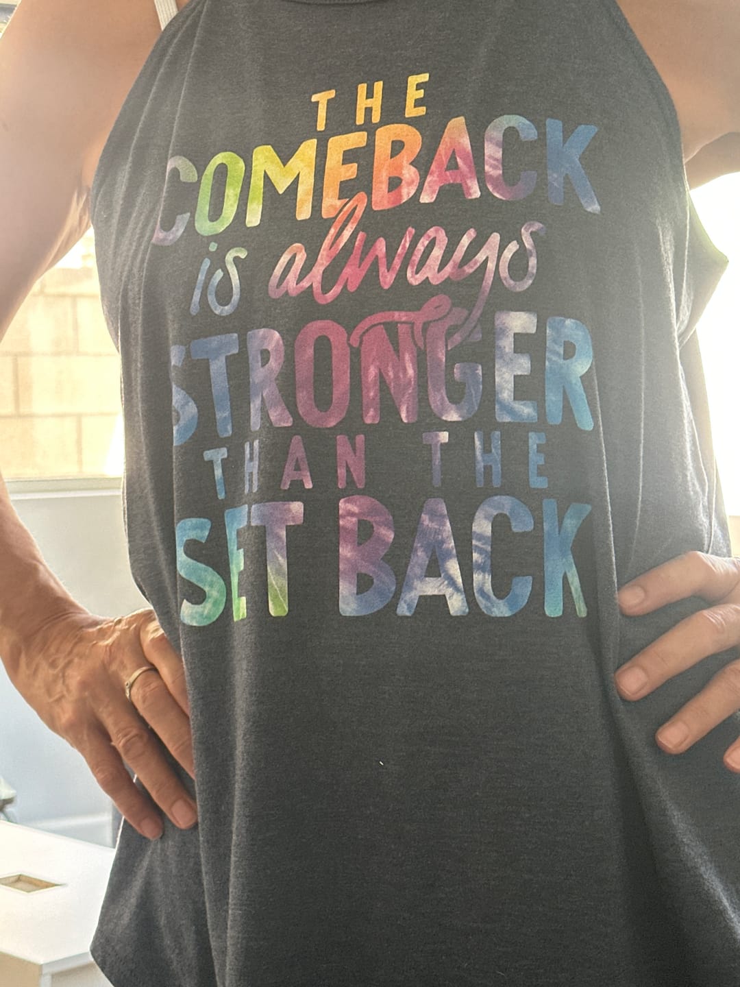 Customer photo review of The Comeback Rocker Tank