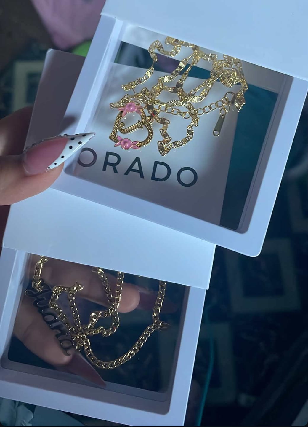 Customer photo review of Custom Name Necklace w/ Cuban Chain
