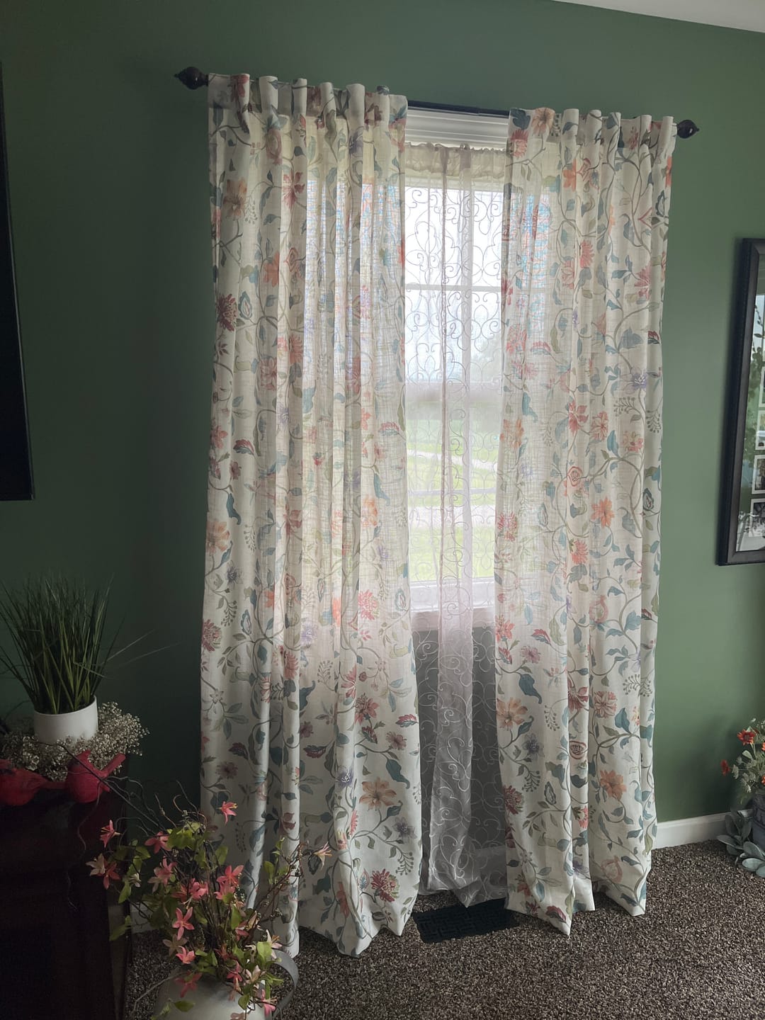 Customer photo review of Hattie Floral Linen Blend Curtains (2 Panels)