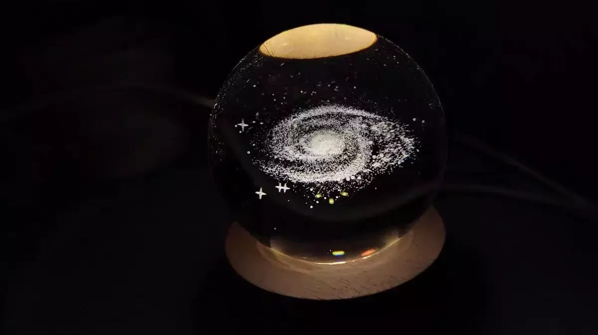 Customer photo review of AstroSphere Crystal Lamp – Moon Lamp & Saturn Lamp