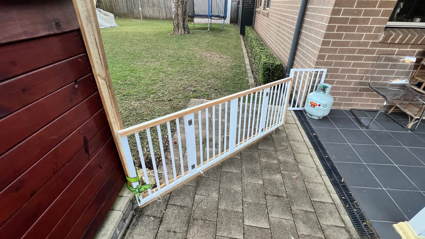 Customer photo review of Wooden Pet Gate
