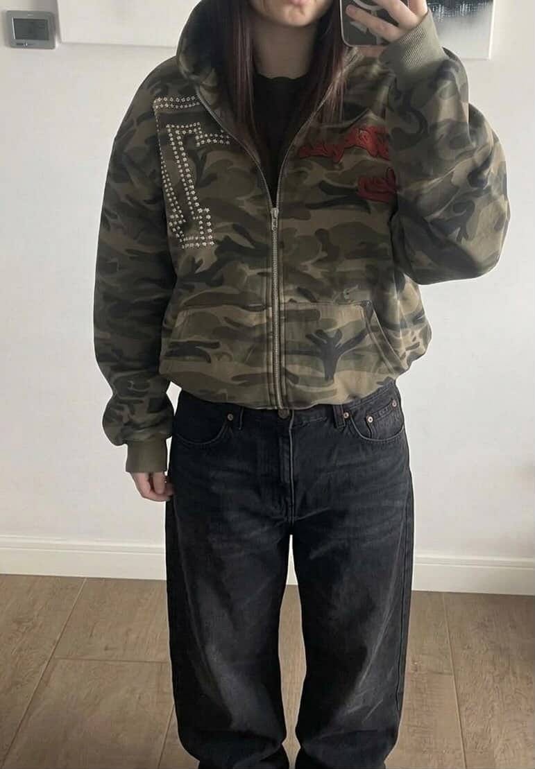 Customer photo review of Aelfric Eden Camo Zip Up Hoodie