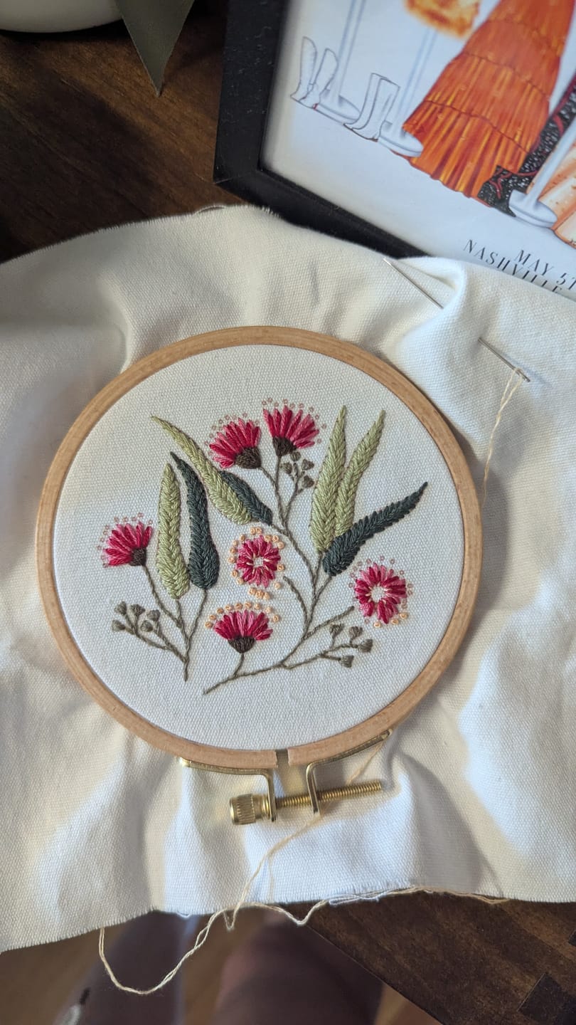 Customer photo review of Flowering Gum Embroidery Kit