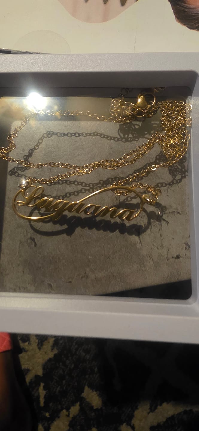 Customer photo review of Infinity Name Necklace