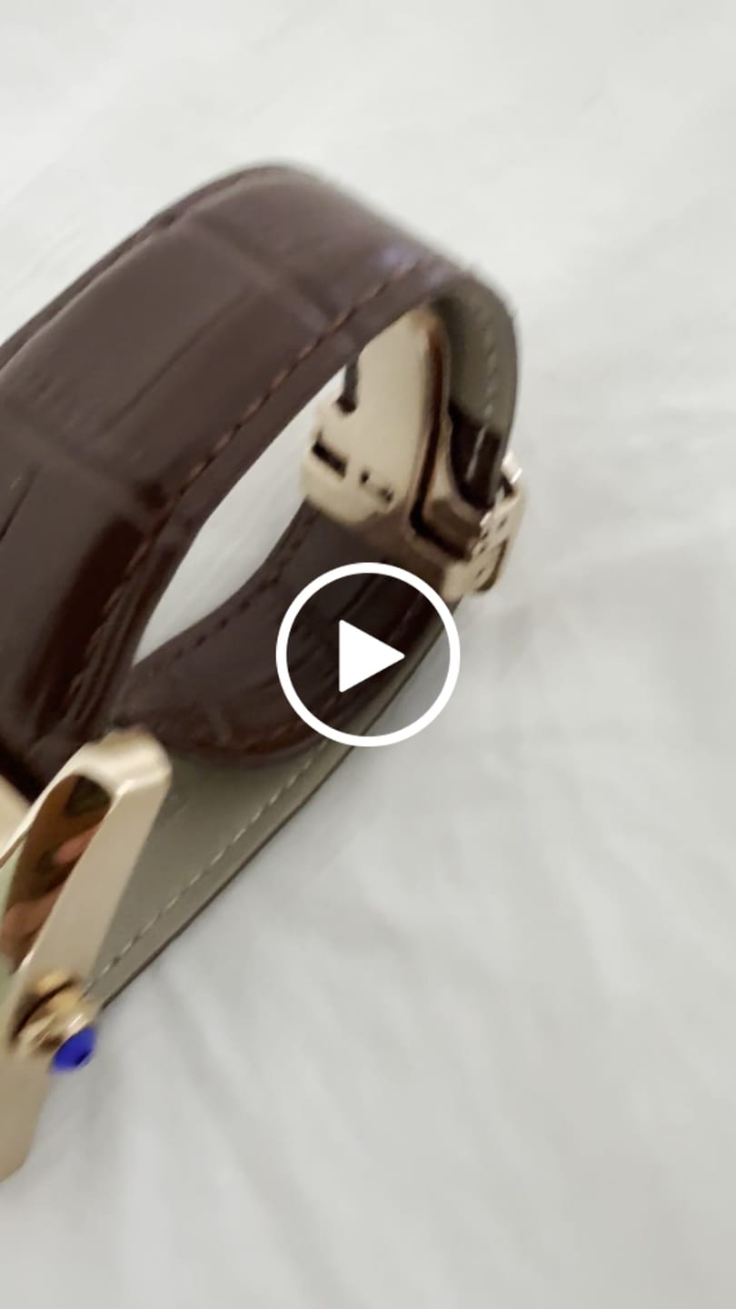 Customer video review of TANK MC ROSE GOLD 41 BROWN LEATHER STRAP