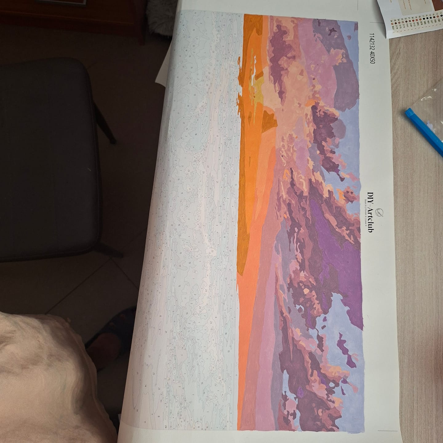 Customer photo review of Pink sunset | Paint by Number