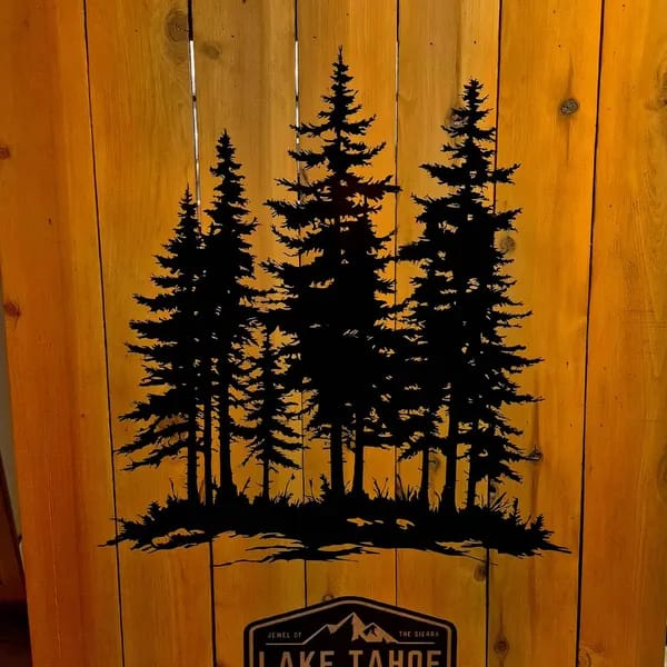 Customer photo review of Forest Pine Tree Wall Decal Sticker. #6961